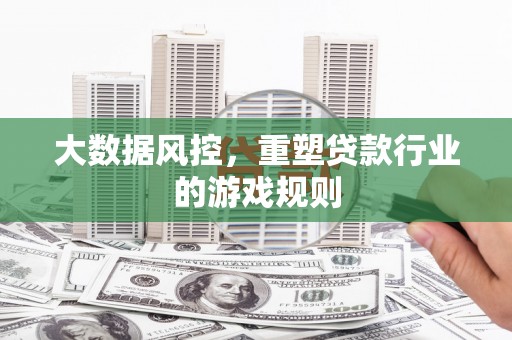 开县大数据风控，重塑贷款行业的游戏规则