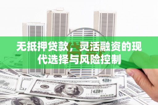 开县无抵押贷款，灵活融资的现代选择与风险控制