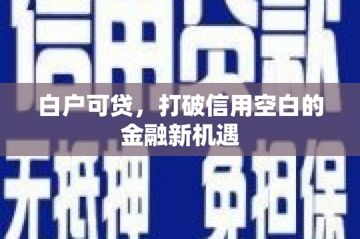 开县白户可贷，打破信用空白的金融新机遇