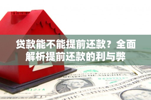 开县贷款能不能提前还款？全面解析提前还款的利与弊