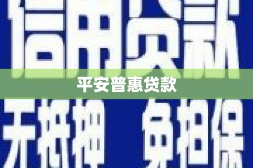 开县平安普惠贷款